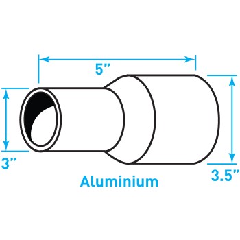 Truck Exhaust Expanded Adaptor, ​Aluminized Steel - 3" / 3.5" Outside Diameter